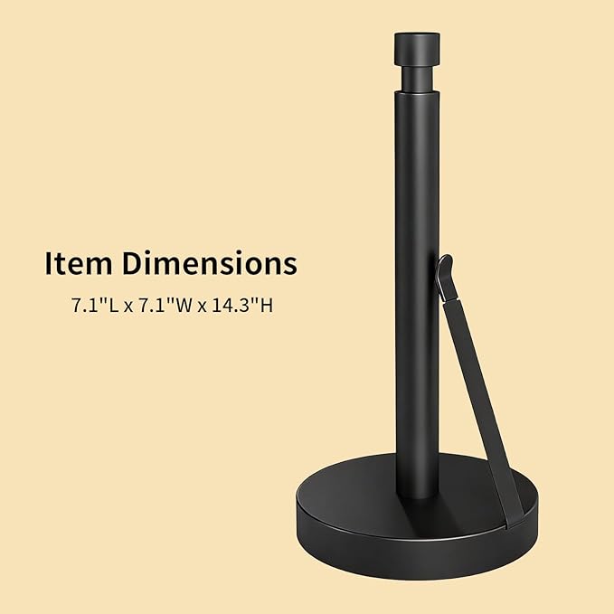 YUMORE Paper Towel Holder Countertop, Paper Towel Holder with Weighted Base Non Slip, Standing Paper Towel Roll Holder for Kitchen Bathroom, Stainles Steel