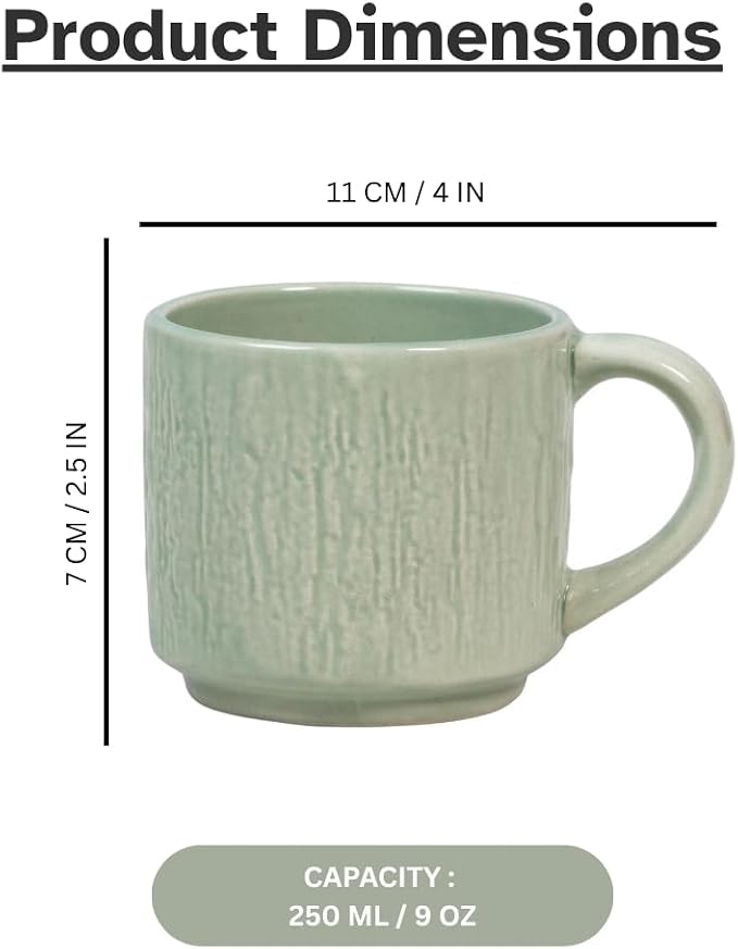 Servo Best Handmade Ceramic Coffee Mugs Set Of 4, 8Oz Comfortable Handle, Porcelain Mug for Latte, Tea, Cappuccino, Milk, Cocoa, Microwave & Dishwasher Safe, Cups for housewarming Gift set