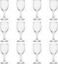 HEIGHT 5.6 Inches 120ML 4 Ounce - Set of 12 Classic Red Small Wine Glasses Durable Clear White Lead-free Glass Cup For Party (Glass, 12Pcs4OZ)