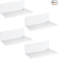 Therwen 4 Pack Magnetic Pegboard Shelves Wall Organizer Metal Pegboard Shelf Steel Tray Accessories Organizing Tools for Craft Home Kitchen(12 x 4.8 x 3.6 Inches,White)