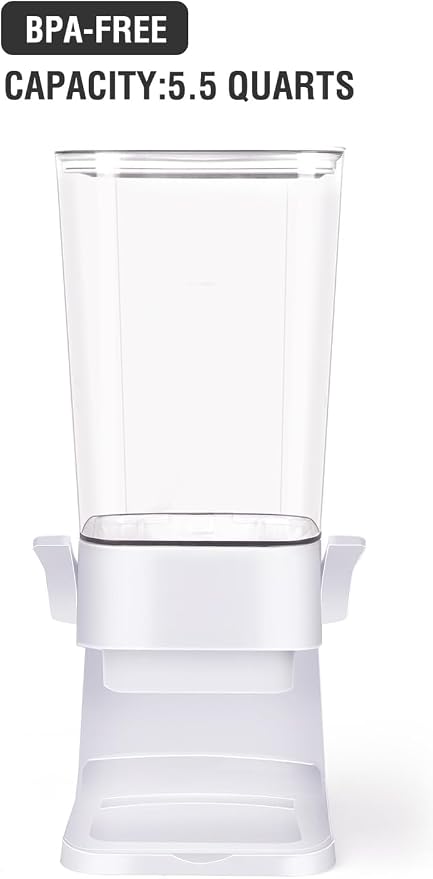 Cereal Dispenser Countertop 3pcs,5.5L Cereal Containers Storage Dispenser for Pantry,Dry Food Storage Rice Containers,Candy Dispenser,Snack Organizer Machine for Grains, Nuts,Oatmeal, Pet Food White