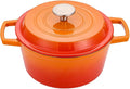 4.2 Quart Cast Iron Dutch Oven with Lid - Enameled Non-Stick Interior, Oven Safe to 500°F, Multi-Stovetop Compatible – Flame