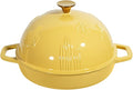 Flavehc Cast Iron Bread Oven With Cloche Lid for Baking - Yellow Enameled Dutch Oven With Dome Lid for Sourdough - 5 qt