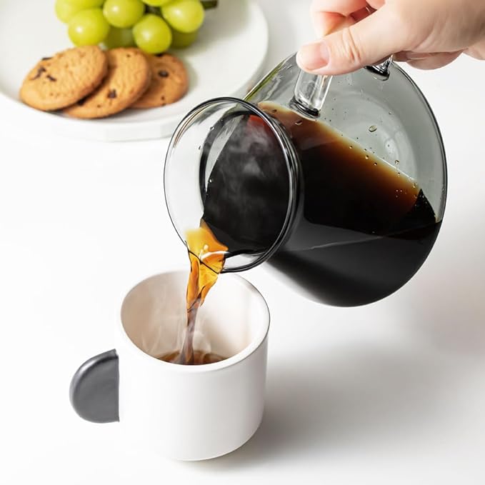 &NE NNS-372 Glass Dripper & Server, Gray, Width 6.7 x Depth 5.3 x Height 5.7 inches (17 x 13.5 x 14.5 cm), Actual Capacity 8.5 fl oz (250 ml), Coffee Set, Heat Resistant Glass, Paper Filter, Microwave
