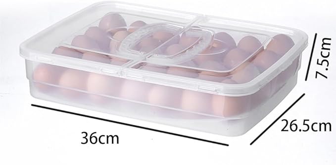 TOWINE Food Storage Containers Egg Preservation Box Refrigerator Egg Storage Box Home Preservation Storage Box Kitchen Multi-Grid Portable Egg Box (Color : Clear, Size : C)