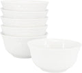 Elama Henryi 6 Piece Embossed Rim Detail Porcelain White 6.1 Inch Bowl Set, Tableware Set, Serveware (6 Pc Bowl)