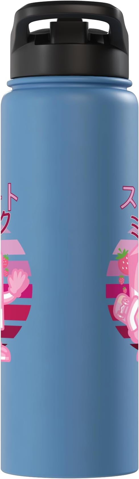 Retro 90s Japanese Skateboarding Strawberry Milkshake Carton Stainless Steel Insulated Water Bottle