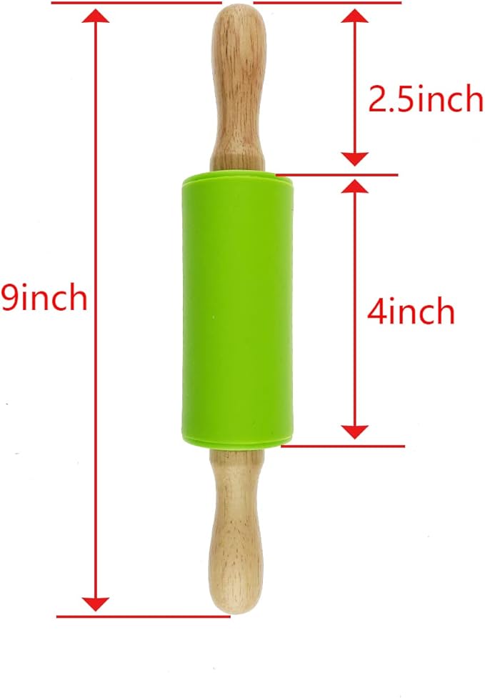 12 Pack Small Rolling Pin for Kids, 9 Inch Kids Rolling Pin for Home Kitchen (6 colors)