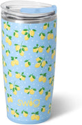 Swig Life 22oz Insulated Tumbler, Travel Coffee Tumbler with Lid, Cup Holder Friendly Travel Coffee Mug, Stainless Steel, 22 oz Tumblers, Reusable Insulated Mug with Lid (Lemon Meringue)