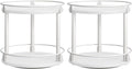 YATINEY Spice Rack, Set of 2 Lazy Susan Organizer, 2-Tier Turntable Organizer For Cabinet, Compact and Versatile, for Kitchen Countertop, White SR22L2WW