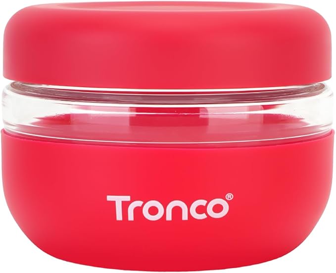 Tronco 16 oz Glass Food Storage & Lunch Bowl Containers with Airtight Lids | Leak & Spill Proof Meal Prep Container & Food Storage Jar for Lunch, Salad, Oats, Soup, BPA-Free, Microwave & Dishwasher Safe