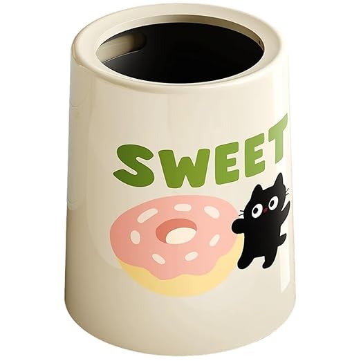 Plastic Trash can with lid, Universal Trash can, Weather-Resistant, Waste Sorting, for Bedroom, Study, Living Room(B,Lidless)
