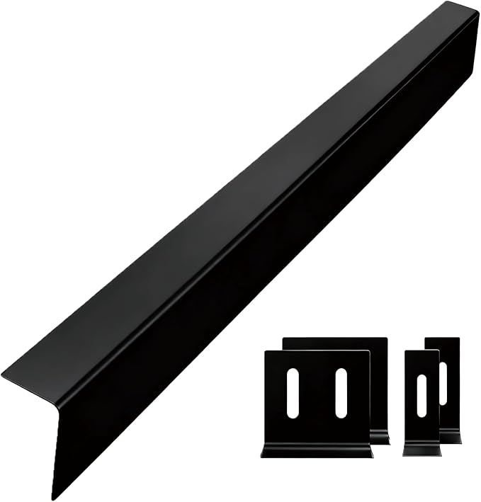 30" Slide-In Range Rear Filler Kit, Stainless Steel Stove Gap Filler Behind Range, 1" or 2.25" Adjustable Backguard Trim Kit, Easy to Install Backsplash Gap Cover Compatible with 30" Ranges, Black
