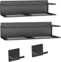 Magnetic Spice Rack For Refrigerator, Space Saving Magnetic Shelf For Fridge Black 2 Pack With Magnetic Paper Towel Holder