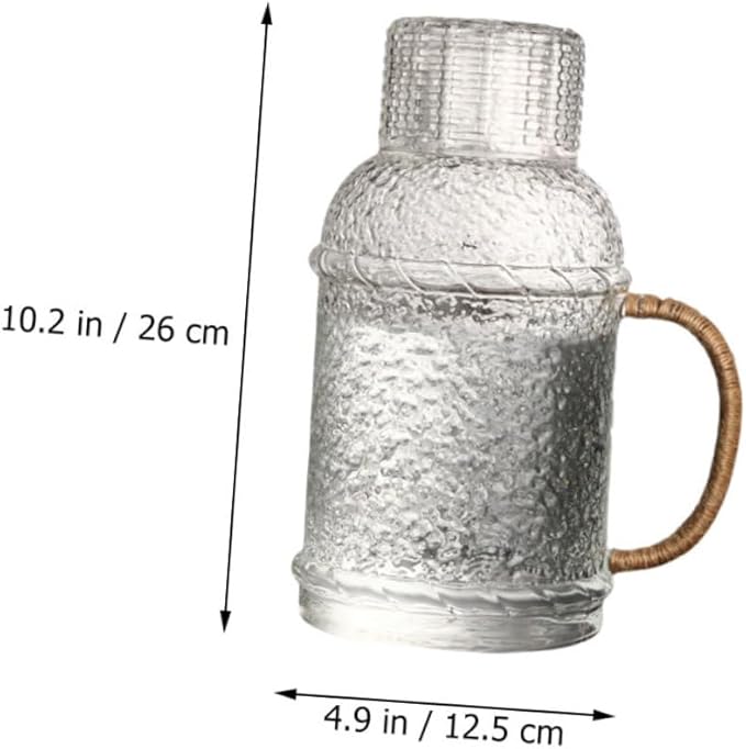 PRETYZOOM Large Capacity Glass Water Pitcher Set High-temperature Resistant Cold Water Kettle with Lid for Home Office Use Elegant Design for Parties and Gatherings