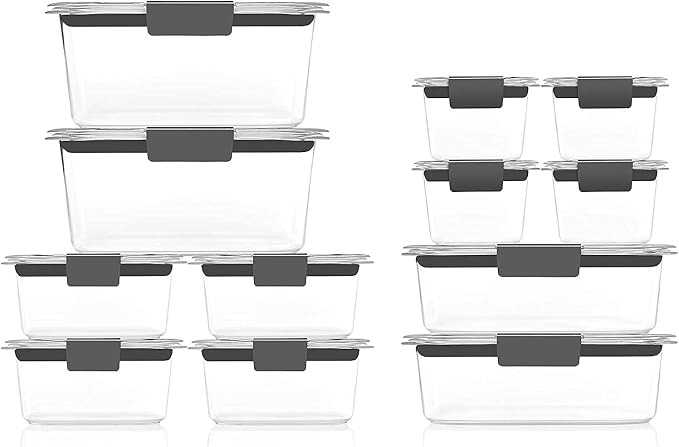 Rubbermaid Brilliance Glass and Plastic Food Storage Containers (30 Pieces)