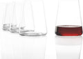 Stölzle Lausitz Stemless Red Wine Glass Power Set of 4, 17.5 oz – Modern Stemless Wine Glasses for Maximum Aroma – Flat Red Wine Glasses in Crystal Glass–Dishwasher & Break-Resistant, Made in Germany