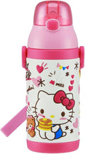 stainless children water bottle 380ml straw drinking 3D Hello Kitty snack time SSPV4