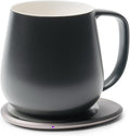 OHOM Ui+ Self-Heating Mug Set – Inkstone Black | 18 fl oz Ceramic Coffee & Tea Mug with Heating Pad