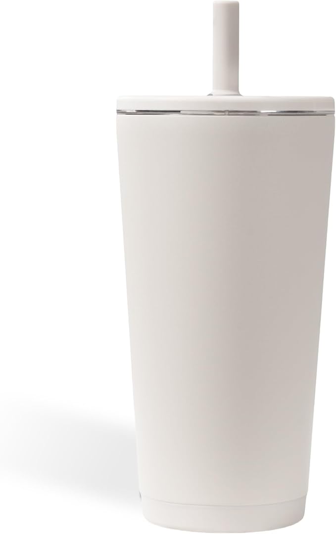 HydroJug Everyday Tumbler 20 oz, Ceramic-Lined Straw Cup, Linen