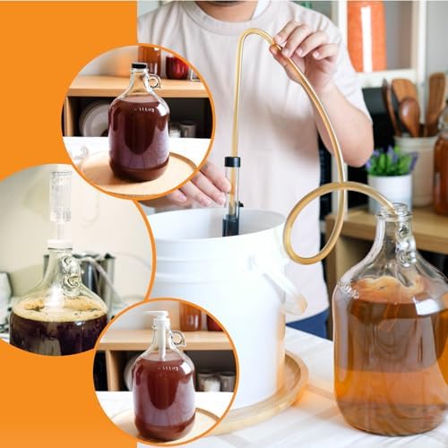 Fastrack 8-Pack 1 Gallon Glass Jug (128 oz) WITHOUT CAPS – Multipurpose 1 Gallon Jug, & Detergent Dispenser for Laundry, Glass jug for Liquids, Water & Juice