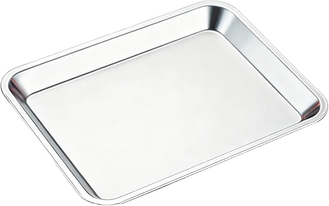Baking Sheet, Stainless Steel Tray, Dishwasher Leak Pan, Metal Drip Pan for Kitchen Baking, Barbecue, Lab Instrument, Pet Treatment(26.8 * 20.8 * 2cm/10.6 * 8.2 * 0.8in)