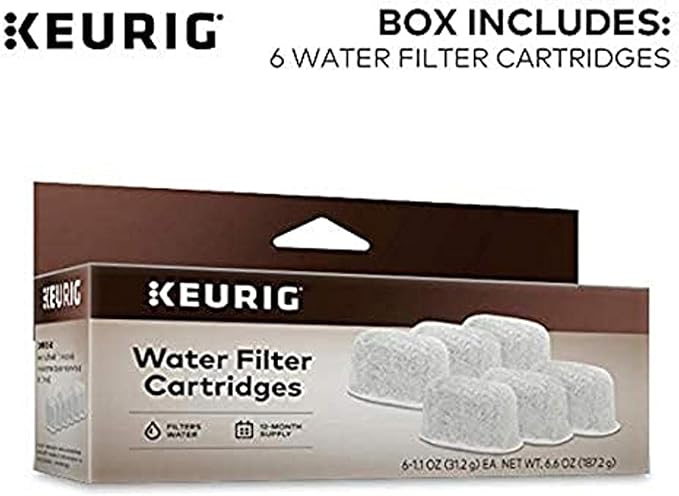 Keurig Water Filter Refill Cartridges, 6 Count & 3-Month Brewer Maintenance Kit Includes Descaling Solution, Compatible Classic/1.0 & 2.0 K-Cup Coffee Makers, 7 Count