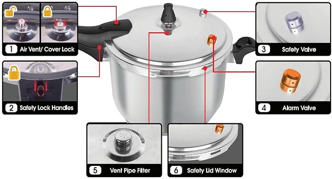7L Stainless Pressure Cooker – Fast, Safe Stovetop (7-Liter)