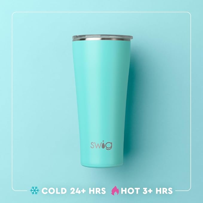 Swig Life 32oz Insulated Tumbler, Travel Coffee Tumbler with Lid, Cup Holder Friendly Travel Coffee Mug, Stainless Steel with Lid (Cookie Jar)