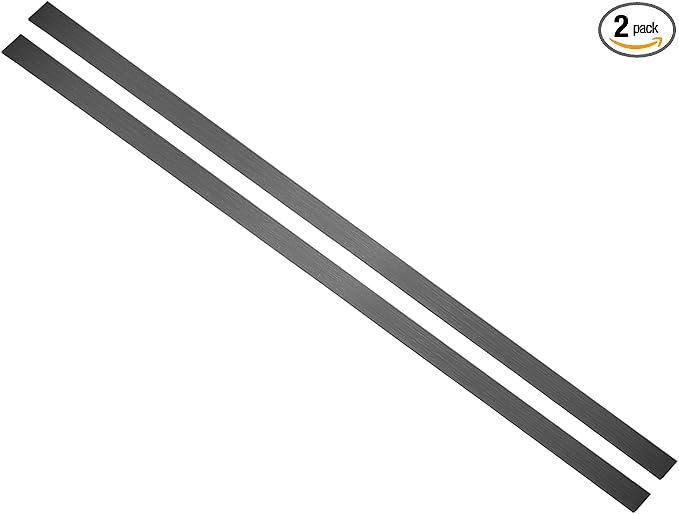uxcell 2Pcs 304 Stainless Steel Sheet Gap Filler, 30" x 1" Self-Adhesive Metal Molding Trim Strip Gap Cover for Microwave Mirror Frame Home Decoration, Brushed Black