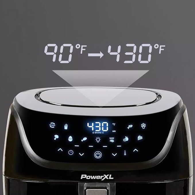 CrispPro Max Air Fryer 8QT Dual Basket – Digital Touchscreen, 10 Presets, Oil-Free Cooking, Easy Clean, Family Size Fryer – Black