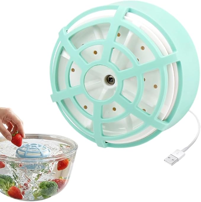 2-in-1 Fruit and Vegetable Washing Machine, 2026 Upgraded Upgraded Fruit Cleaner Device Waterproof, for Berries & Meat, with Titanium Electrolysis Purification for Home Kitchen (Green)