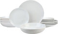 10 Strawberry Street 12 Piece Coupe Stoneware Dinnerware Set with Dinner Bowl, Service for 4, White
