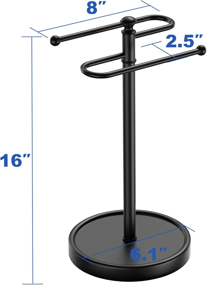 Hand Towel Holder, 304 Stainless Steel Heavy Duty S Shape Hand Towel Stand Free Standing Towel Bar for Bathroom Kitchen Countertop