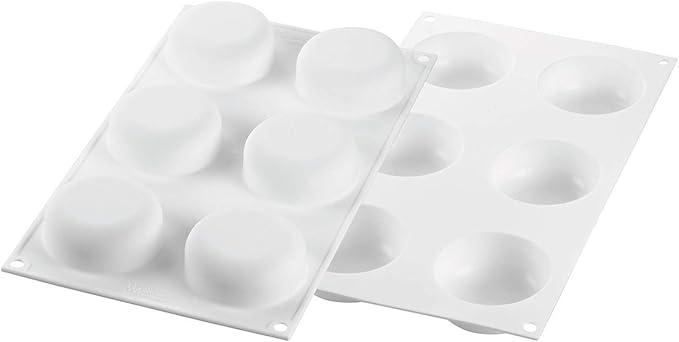 Silikomart"Universo 90" Silicone Mold with 6 Cavities, Each 2.63 Inch Diameter x 1.06 Inch High