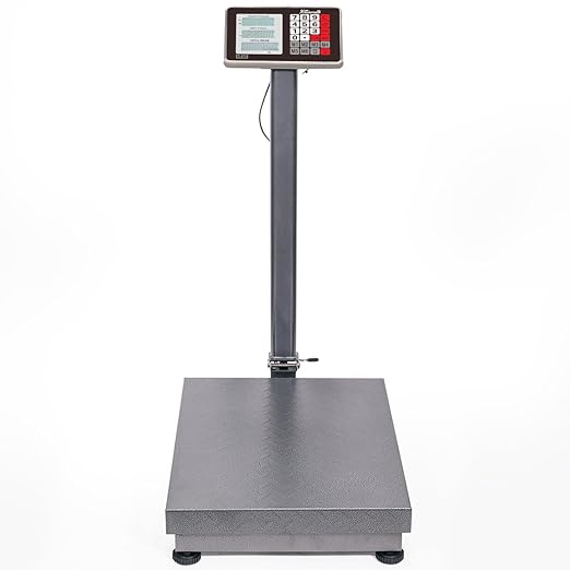 XtremepowerUS 700LB Weight Computing Postal Scale Digital Floor Large Platform Warehouse Shipping LB Price Calculator Luggage Package Shipping Mailing Postal Scale with Accurate LB/KG Foldable