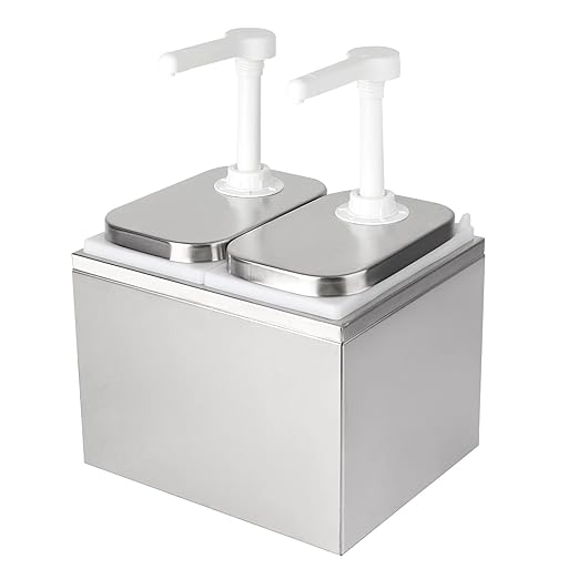 4.2QT Ketchup Pump, Sauce Dispenser,Commercial Pump Station Stainless Steel Dispenser for Hot Chocolate, Hot Fudge, Ketchup, Condiment,Caramel, Condiment, Mustard, Mayonnaise