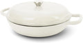 Enameled Cast Iron Dutch Oven, 3.8 Quart Pot With Lid, Non-Stick, Round, Oven Safe up to 500F for Marinate, Cook, Bake, Refrigerate and Serve - Cream White