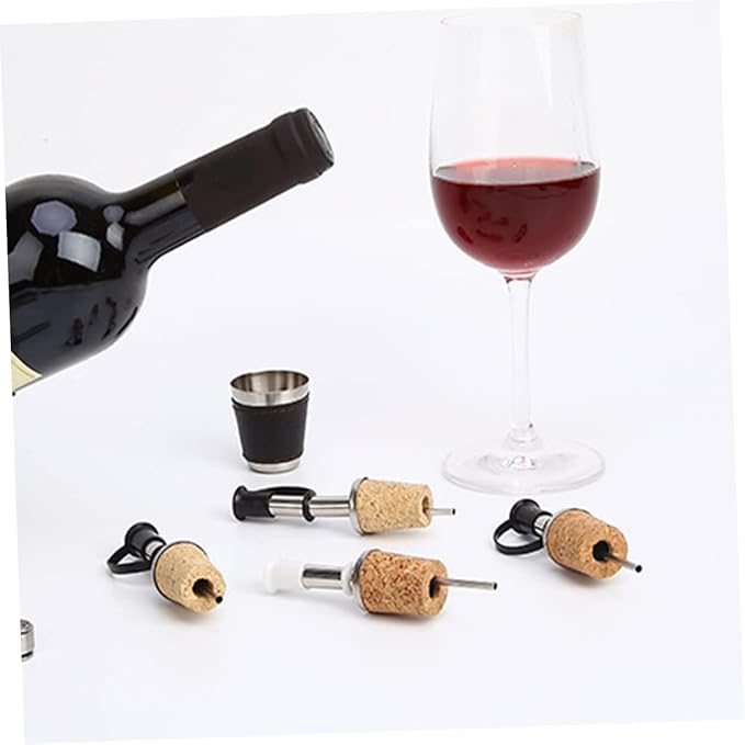 Ciieeo 3sets 8pcs Wine Pourer Cork Wine Stopper and Spout for Dispensing at Parties Weddings and Events and Convenient 8pcs*3