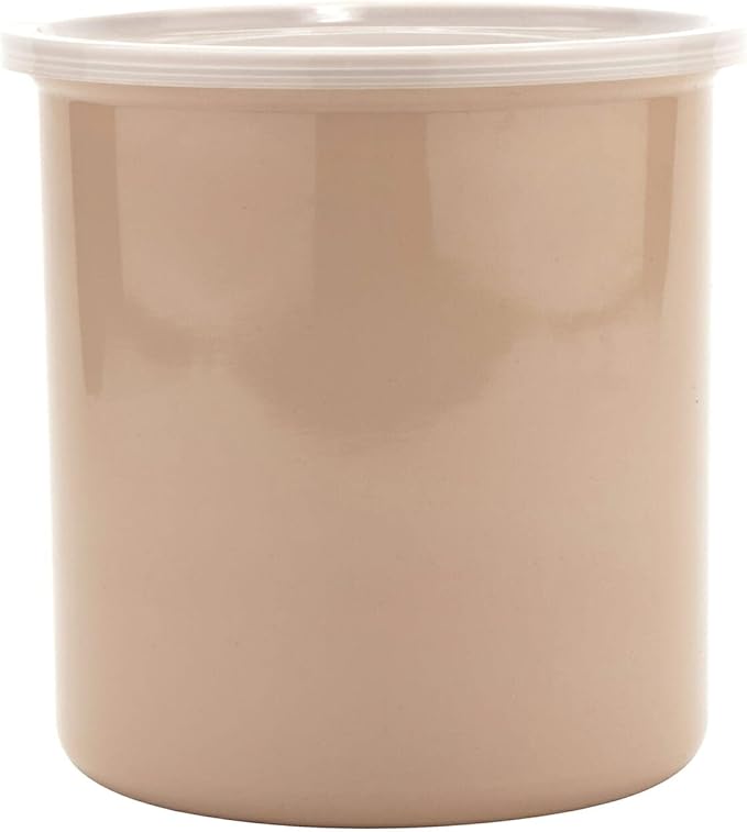 G.E.T. CR-0270-T Round Food Storage Crock w/ Lid, 2.7 Quart, Tan (Set of 12)