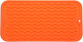 MicoYang Silicone Dish Drying Mat for Multiple Usage,Easy clean,Eco-friendly,Heat-resistant Silicone Mat for Kitchen Counter or Sink,Refrigerator or Drawer Liner Orange S 12 inches x 6 inches