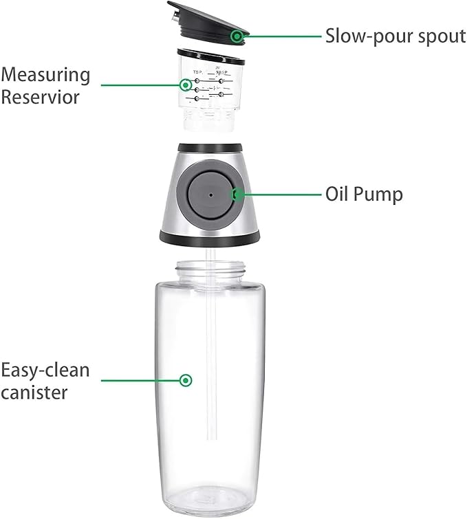 Sprayer Superior Clear Glass Vinegar Jug Dispenser Oil Meter Kitchen Large Opening Filling Cleaning 250/500 ML(250ML silver)