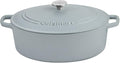 Cuisinart Chef's Classic Enameled Cast Iron Dutch Oven with Lid, Porcelain Enameled Interior, Oven Safe, Induction Compatible, 7-Quart, Oval, Matte Grey