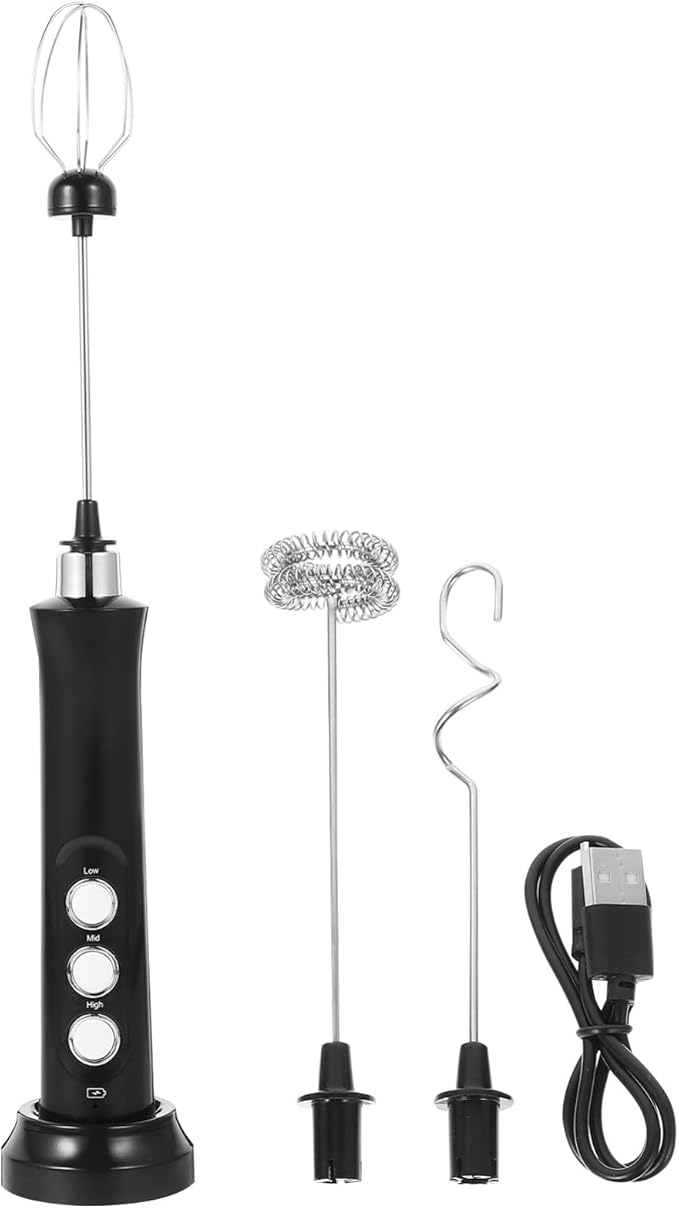 UPKOCH Rechargeable Mini Electric Milk Frother Handheld Coffee Stirrer Portable Egg Beater Battery-powered Milk Whisk Frother Wand