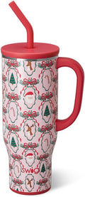 Swig Life 30oz Mega Mug, 30oz Tumbler with Handle and Straw, Large Insulated Tumblers, Cup Holder Friendly Travel Mug, Stainless Steel 30 oz Tumbler, Reusable Insulated Water Bottle (Christmas Cameos)