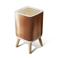 Small Trash Can with Lid Metal Copper texture aluminum brushed Copper texture reflection Copper Wastebasket with Press Cover Dog Proof Garbage Can Waste Bin for Kitchen Bathroom Nursery 2.6 Gallon