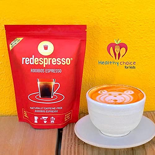 Red Espresso Rooibos Tea – Ground South African Red Tea for Espresso Machines – Caffeine-Free Herbal Brew, Coffee Alternative, Brews Like Coffee – 8.8 oz (250 g)
