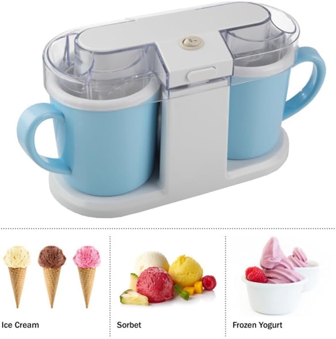Ice Cream Maker - 1QT Ice Cream Machine for Sorbet, Gelato, Frozen Yogurt and More - Kitchen Appliances and Gadgets by Classic Cuisine (Blue)