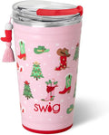 Swig Life 24oz Party Cup, Stackable Insulated Travel Coffee Tumbler with EZ Slider Lid, Cup Holder Friendly, Stainless Steel 24 oz Tumbler, Reusable Coffee Mug (Howdy Holidays)