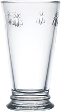 La Rochere, Set of 6, Tall Drinking Glasses (6.3" Tall - High Ball), 15.6 Oz Each, Napoleonic Bee Pattern